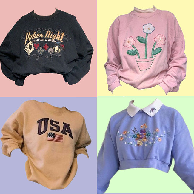 AestheticSweatshirts and 90s Vintage Sweatshirts at Boogzel Clothing