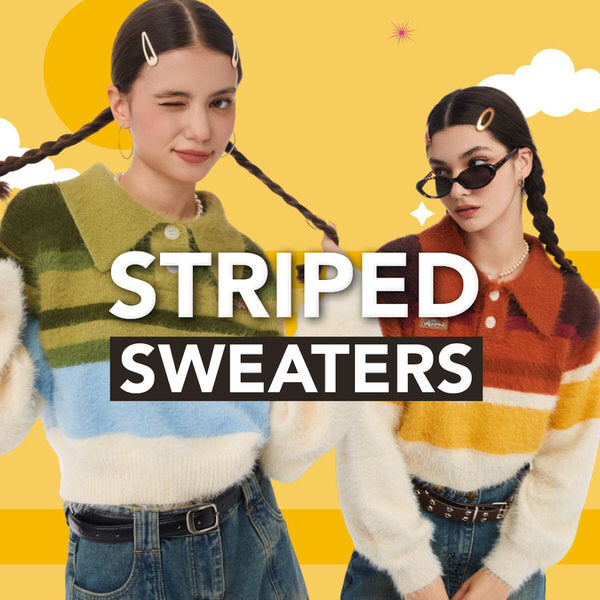 Shop Striped Sweaters and Striped Cardigans at boogzel clothing