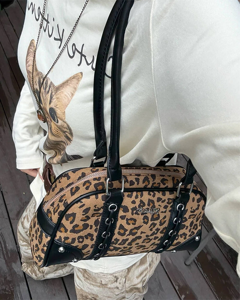 2000s Leopard Print Shoulder Bag | Boogzel Clothing