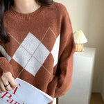 brown argyle sweater boogzel apparel