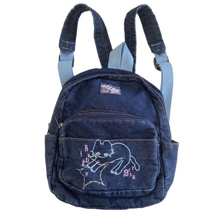 90's Aesthetic Denim Backpack | Boogzel Clothing 90's Aesthetic Denim Backpack | Boogzel Clothing