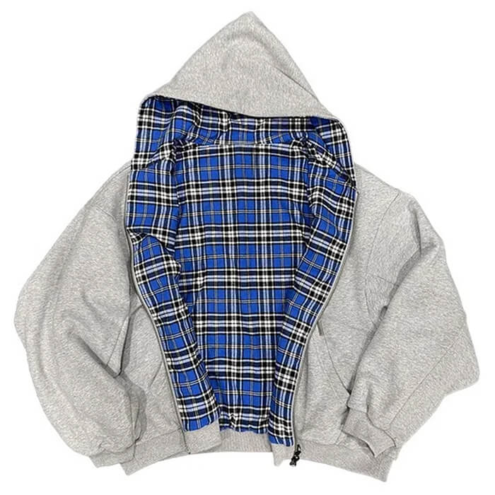 90s Plaid Reversible Hooded Jacket | AESTHETIC CLOTHING – Boogzel