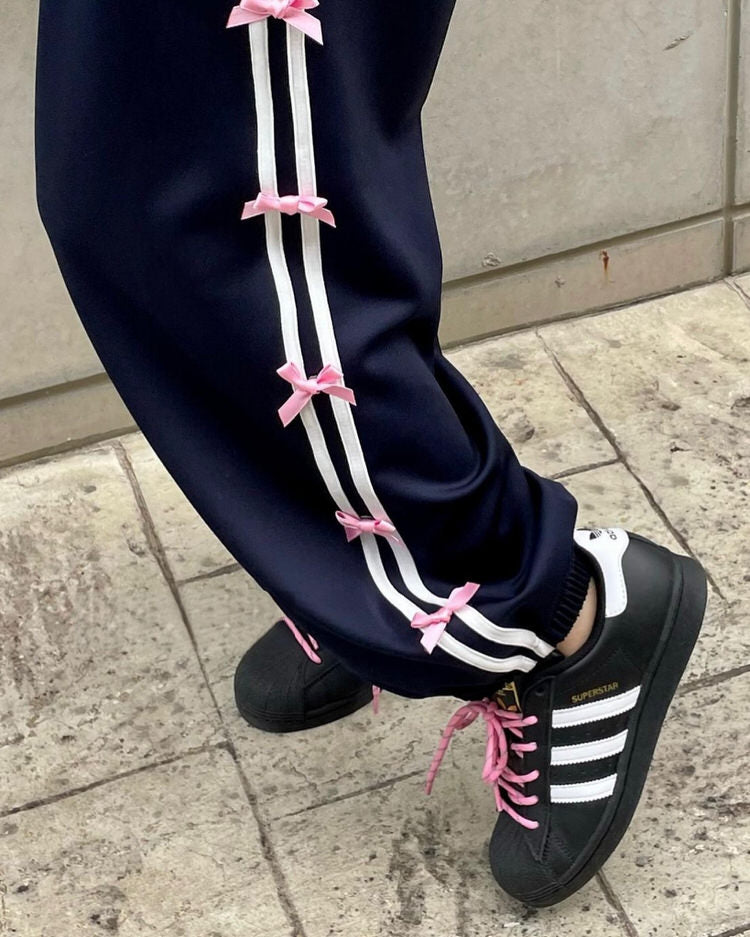 Coquette Bows Side Stripe Pants BOOGZEL CLOTHING – Boogzel Clothing