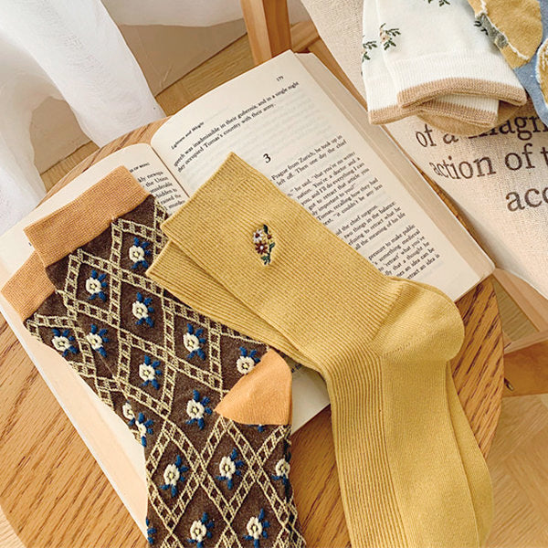 Cottagecore Embroidered Socks Cottagecore Embroidered Socks