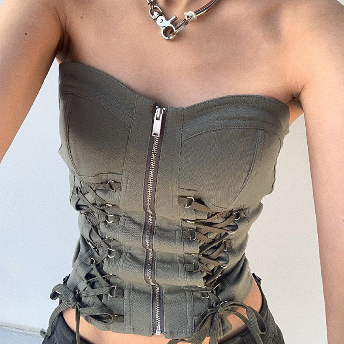 Cropped corset grunge