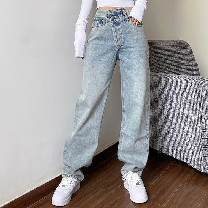 High Rise Straight Leg Jeans Boogzel Clothing1