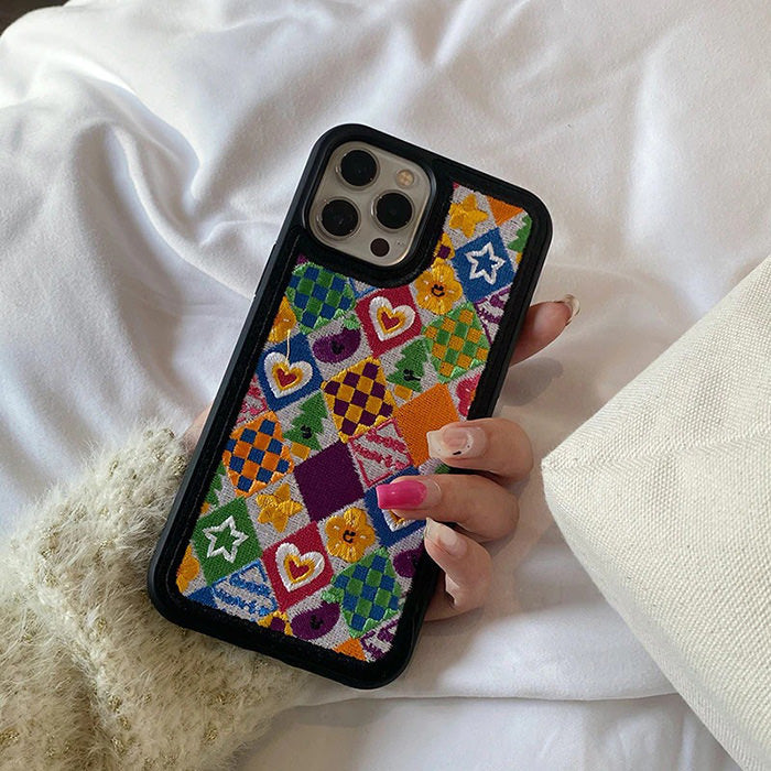Indie Aesthetic Embroidery iPhone Case