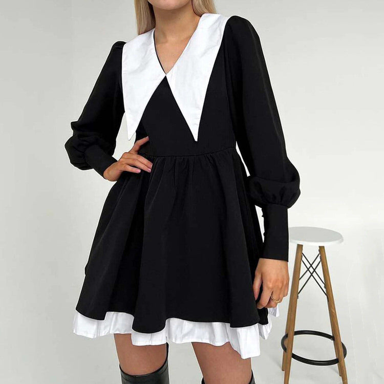 Like a Doll Black Collar Dress, S / Black Like a Doll Black Collar Dress, S / Black