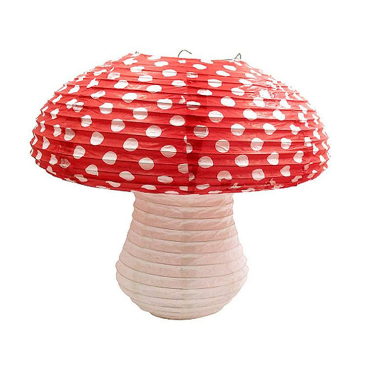 Windspeed 4-Pack Mushroom Paper Lanterns – Yellow, 8″ & 12″ Sizes, For Nursery, Garden, Christmas & Fairy-Themed Parties