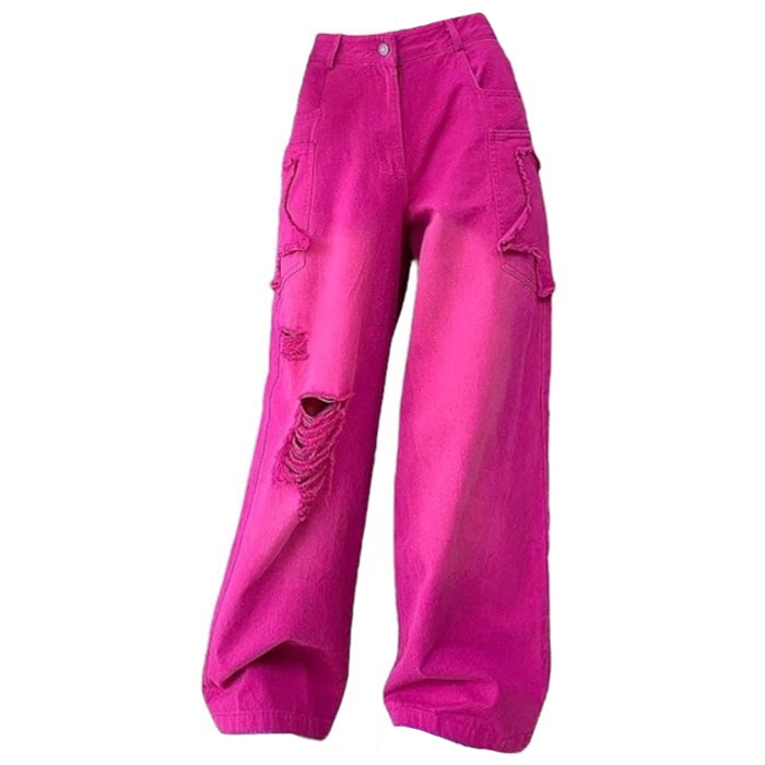 00s Kids Pink Star Ripped Baggy Jeans  BOOGZEL CLOTHING – Boogzel Clothing