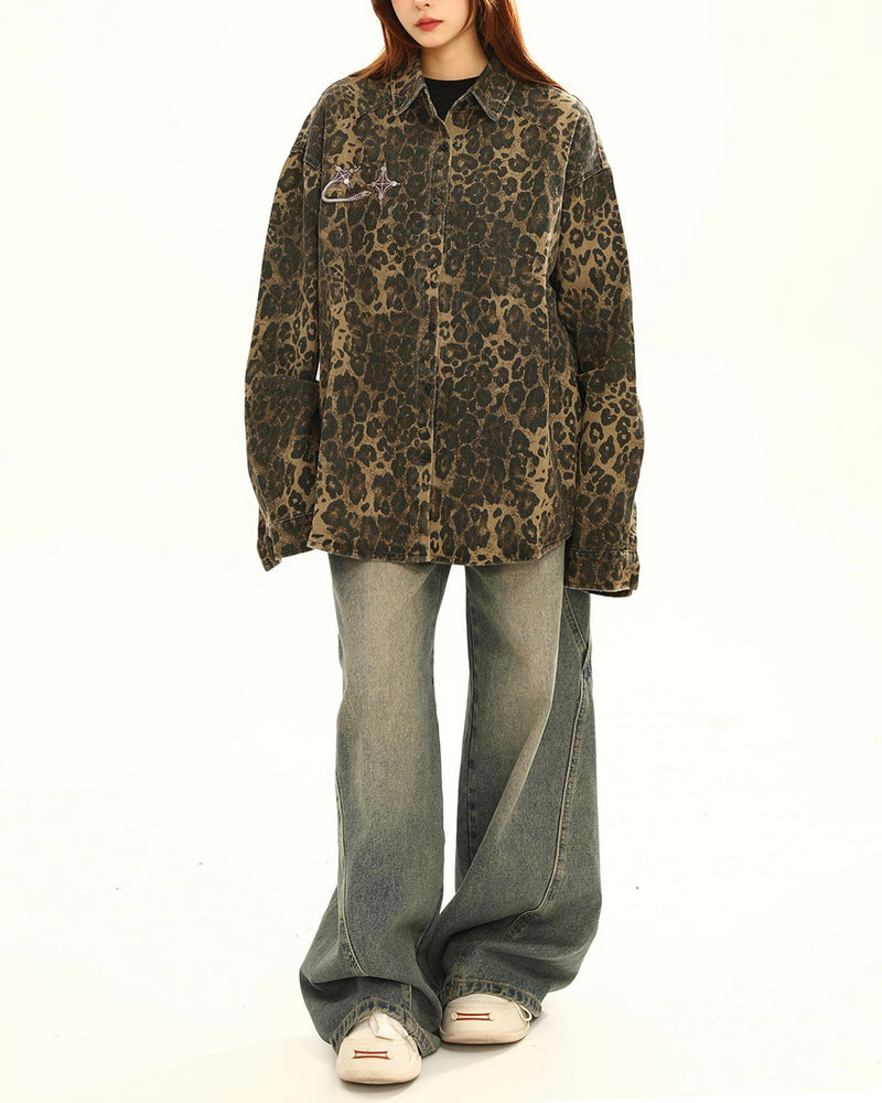 Animal Attraction Leopard Oversized Jacket | BOOGZEL CLOTHING