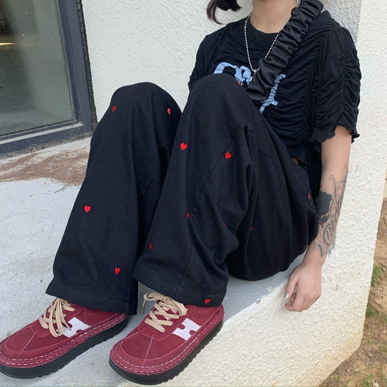 Vintage Red Hearts Pants  Aesthetic Outfits - Boogzel – Boogzel Clothing