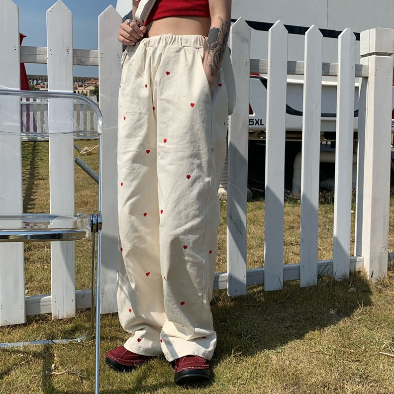 Vintage Red Hearts Pants