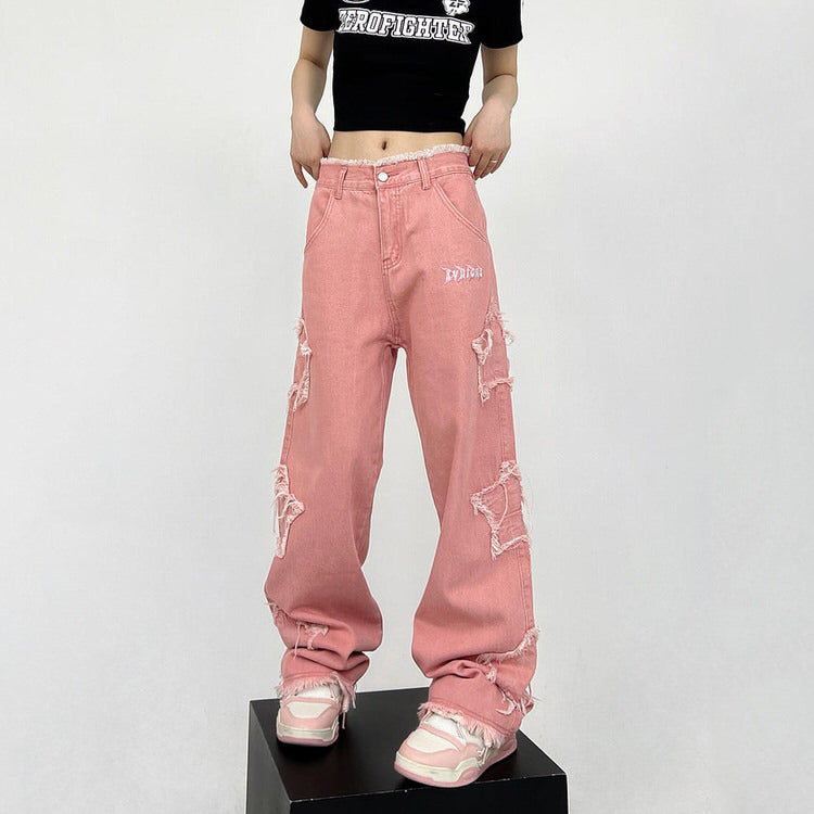 00s Kids Pink Star Ripped Baggy Jeans  BOOGZEL CLOTHING – Boogzel Clothing