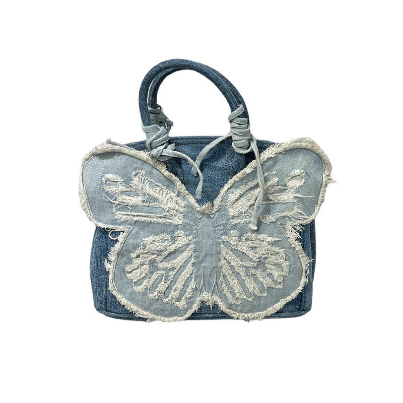 Vintage Denim Butterfly Y2k Italian Made Crossbody Bag NWT