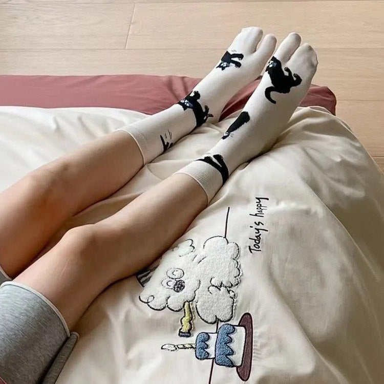 Black Cat Split Toe Tabi Socks Split Toe Tabi Socks – Boogzel