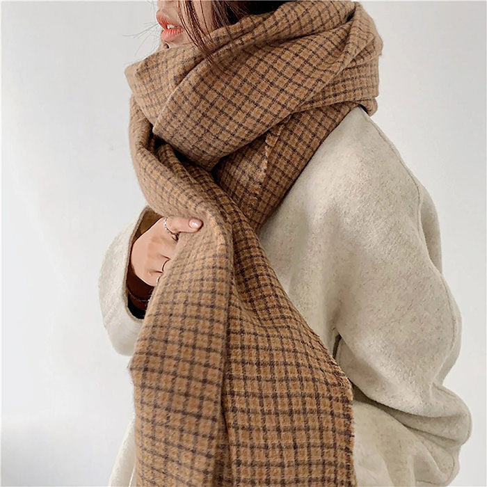 brown plaid scarf boogzel clothing