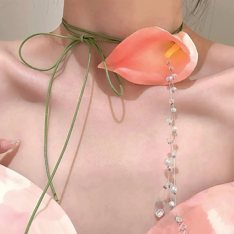 Calla Lily Aesthetic Choker | Crunge Accessories – Boogzel Clothing