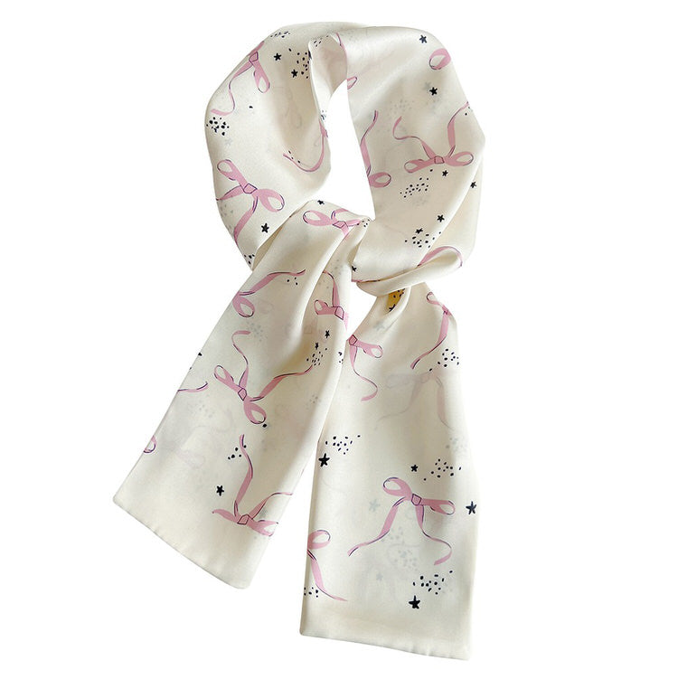 Coquette Aesthetic Bow Print Scarf - bow scarf boogzel clothing