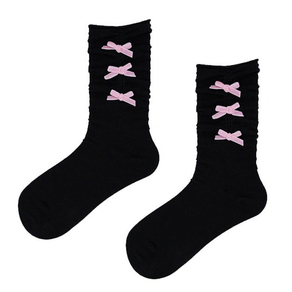 coquette aesthetic bow socks boogzel clothing