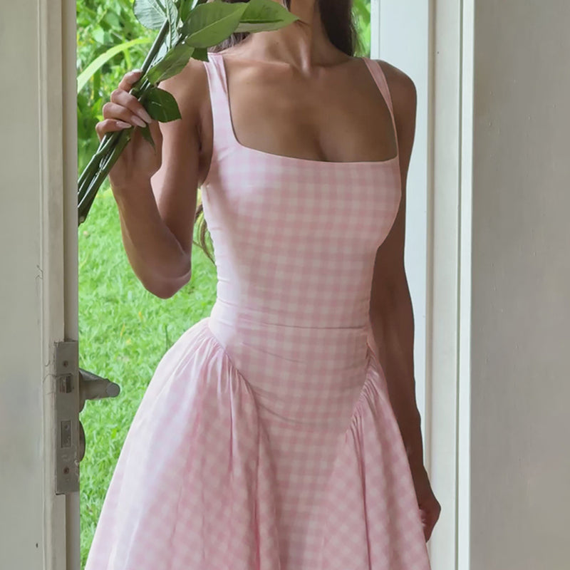 cottagecore gingham dress Downeast's Josie gingham dress for summer