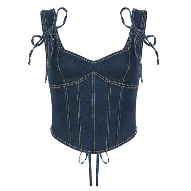 Y2K Streetwear Denim Corset Top With Jeans Top Sexy Backless Bustier For  Womens Night Club Outfit From Prince_george, $11.6
