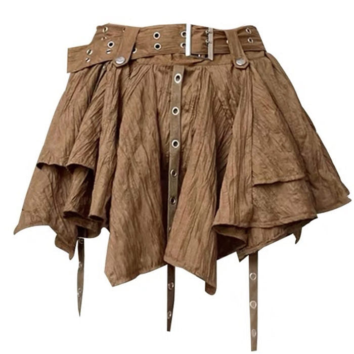 fairy aesthetic brown mini skirt boogzel clothing