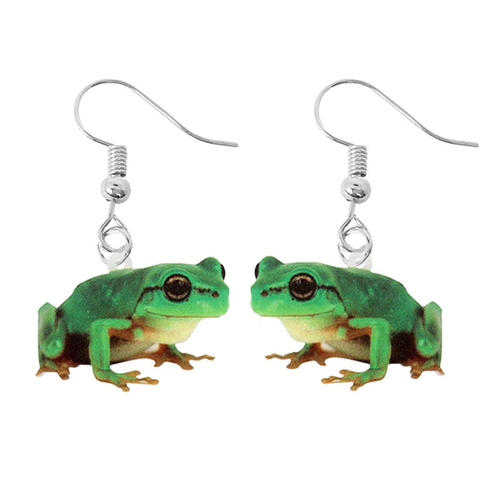 frog acrylic earrings boogzel clothing