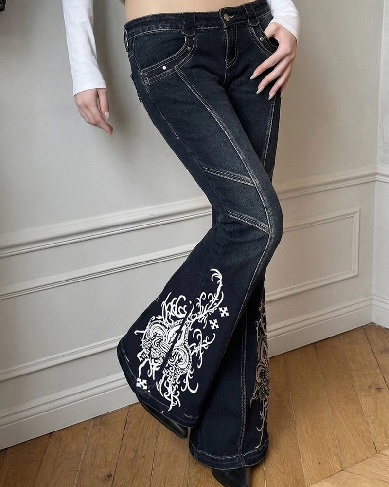 パンツ archive flare denim gimmick grunge Grunge Aesthetic Flared Jeans | Aesthetic Outfits – Boogzel Clothing