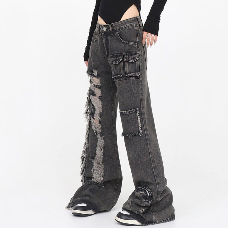 Distressed Jeans Too Old To Wear Jeans Grunge Ripped Jeans In