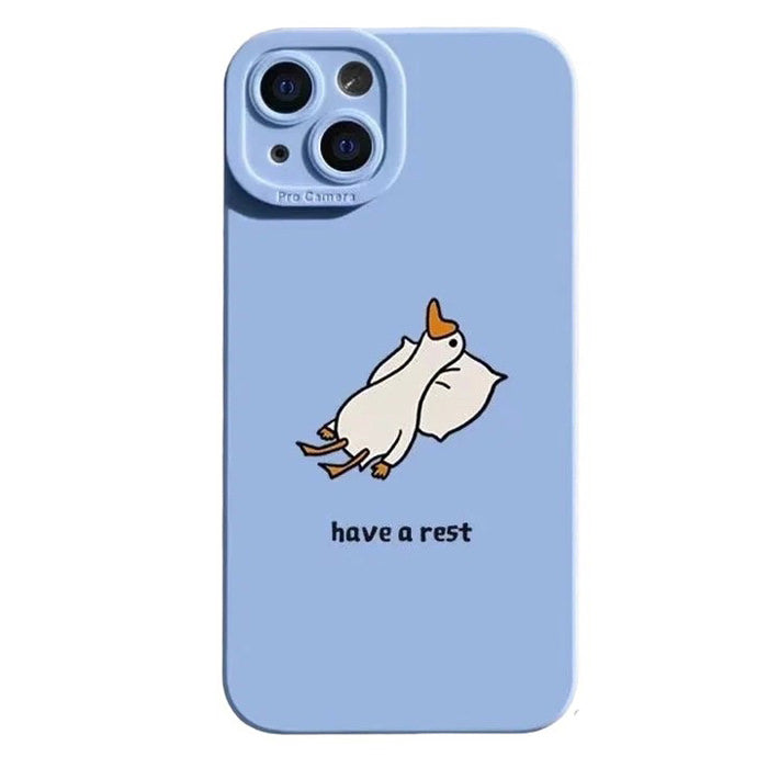 Funny Duck Have A Rest Blue iPhone Case iPhone 11 Pro Max Funny Duck Have A Rest Blue iPhone Case iPhone 11 Pro Max