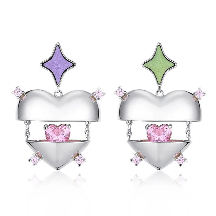 heart aesthetic earrings boogzel clothing
