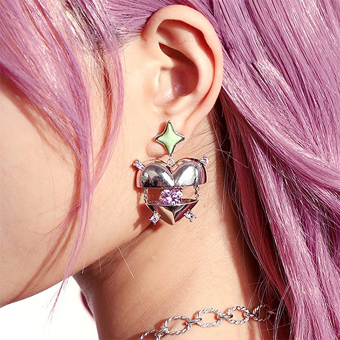 heart aesthetic earrings boogzel clothing