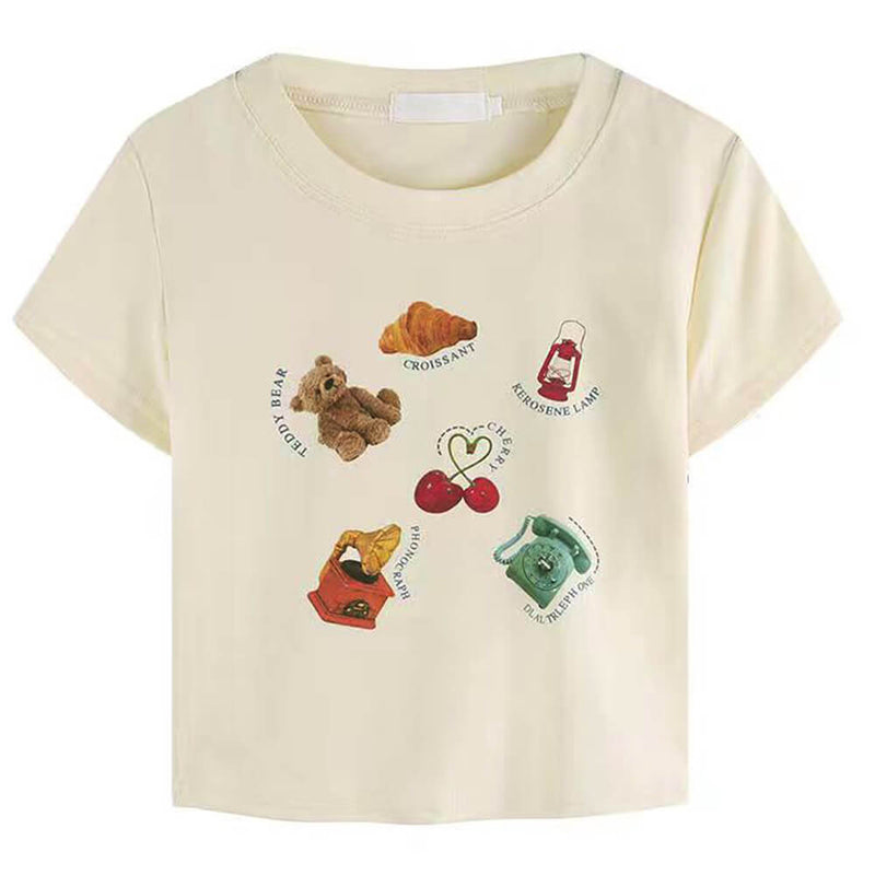 BABYL KAWAII TEE カワイイ Tシャツ XL Tuislay Womens Y2k Baby Tee Kawaii Graphic Crop Top Funny Cute