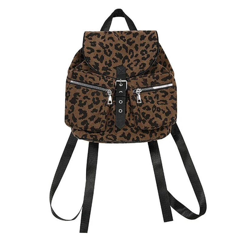 cloth mini backpack purse Ferocious Fancy Leopard Mini Backpack