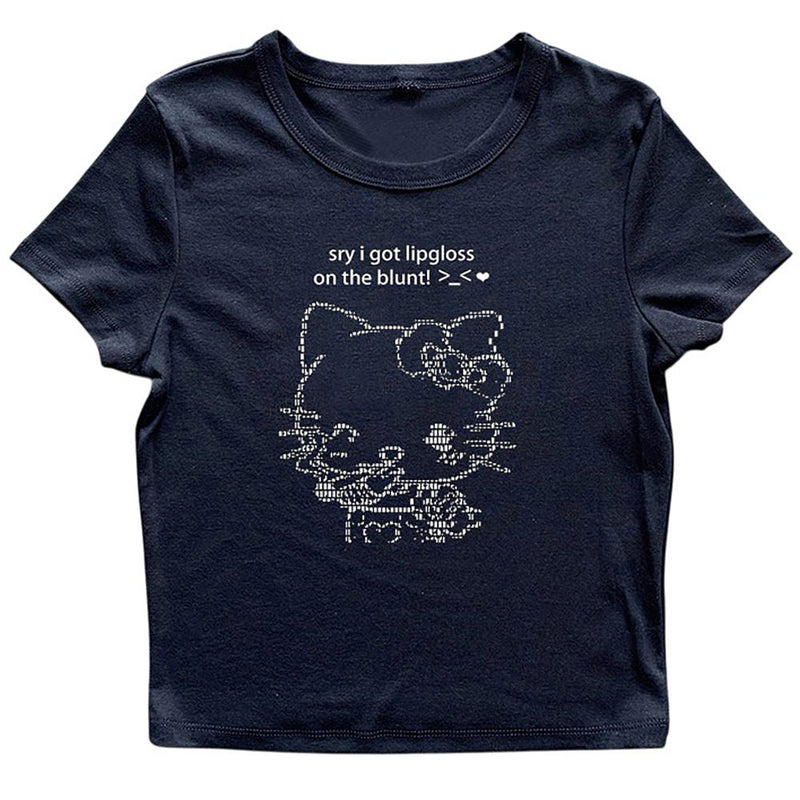 Lipgloss Kitty Crop Top | Aesthetic Clothes – Boogzel Clothing
