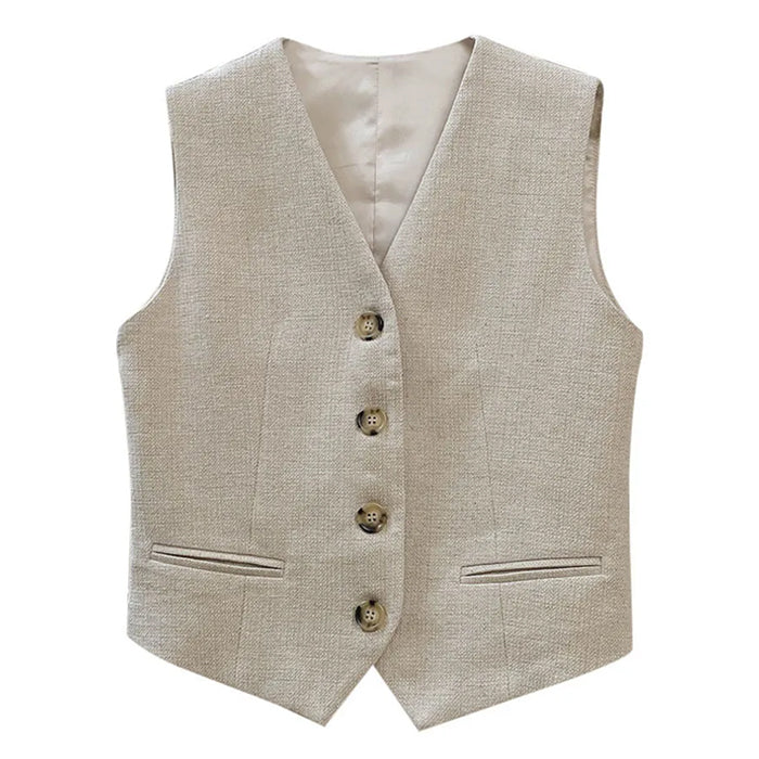 Old Money Aesthetic Linen Vest