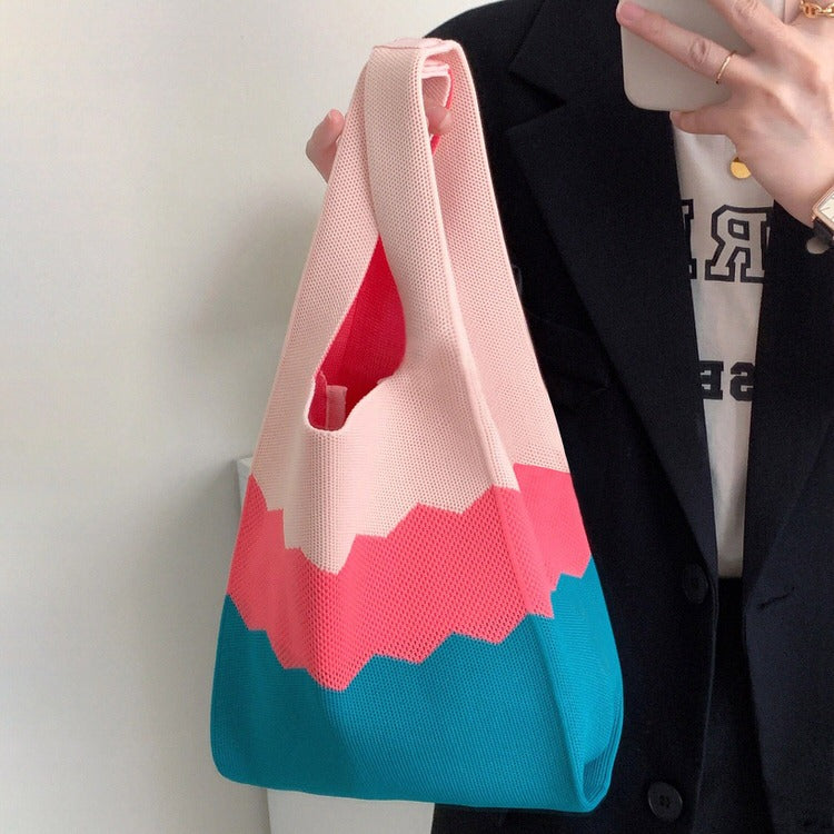 Pastel Color Block Tote Bag
