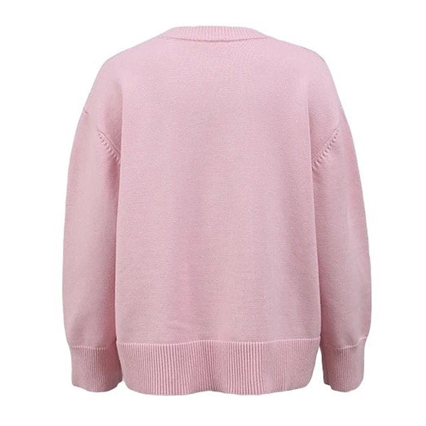 Bubble Pink Cropped Oversized Sweater - Grace and Garment Boutique