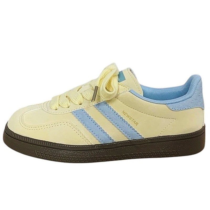 Pastel Yellow & Blue Stripe Sneakers, EU39 (US8.0) / Yellow/blue Pastel Yellow & Blue Stripe Sneakers, EU39 (US8.0) / Yellow/blue