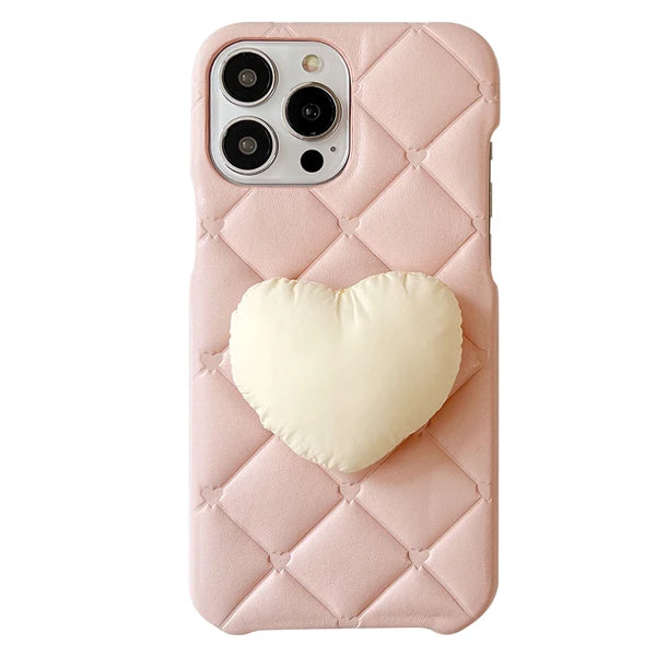 pink heart puffer iphone case boogzel clothing