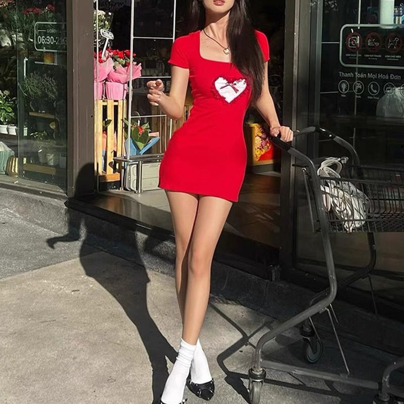 Crimson Heart Mini Dress, L / Red Crimson Heart Mini Dress, L / Red
