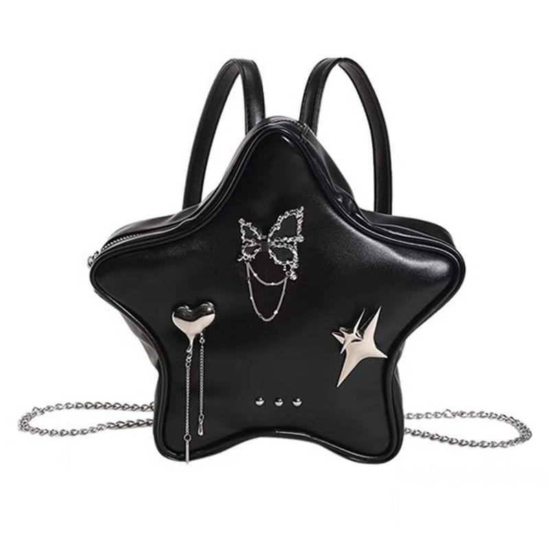 Grunge Star-Shaped Mini Backpack Grunge Star-Shaped Mini Backpack