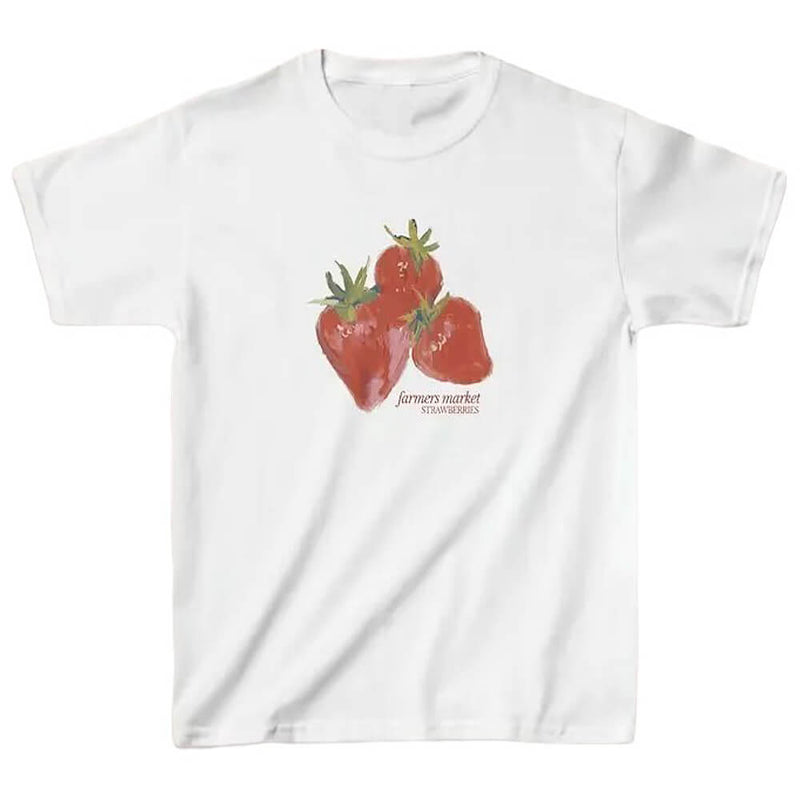strawberry seed shirt strawberry shirt, Women's, Size: Large, White