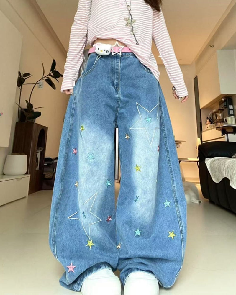 Utah Style Star Wide Leg Jeans | BOOGZEL CLOTHING – Boogzel Clothing