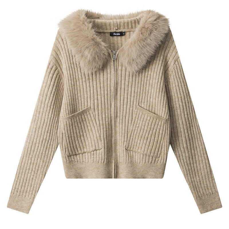 Y2K Style Fur Trim Zip Hoodie | Aesthetic Clothes – Boogzel Clothing