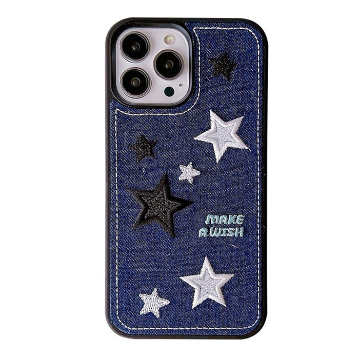 y2k aesthetic denim star iphone case boogzel