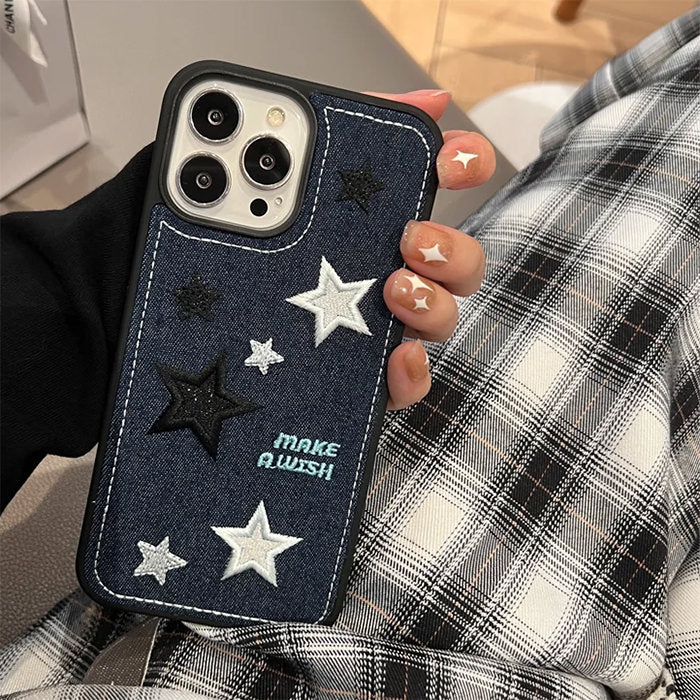 Y2K Aesthetic Denim Star iPhone Case Y2K Aesthetic Denim Star iPhone Case