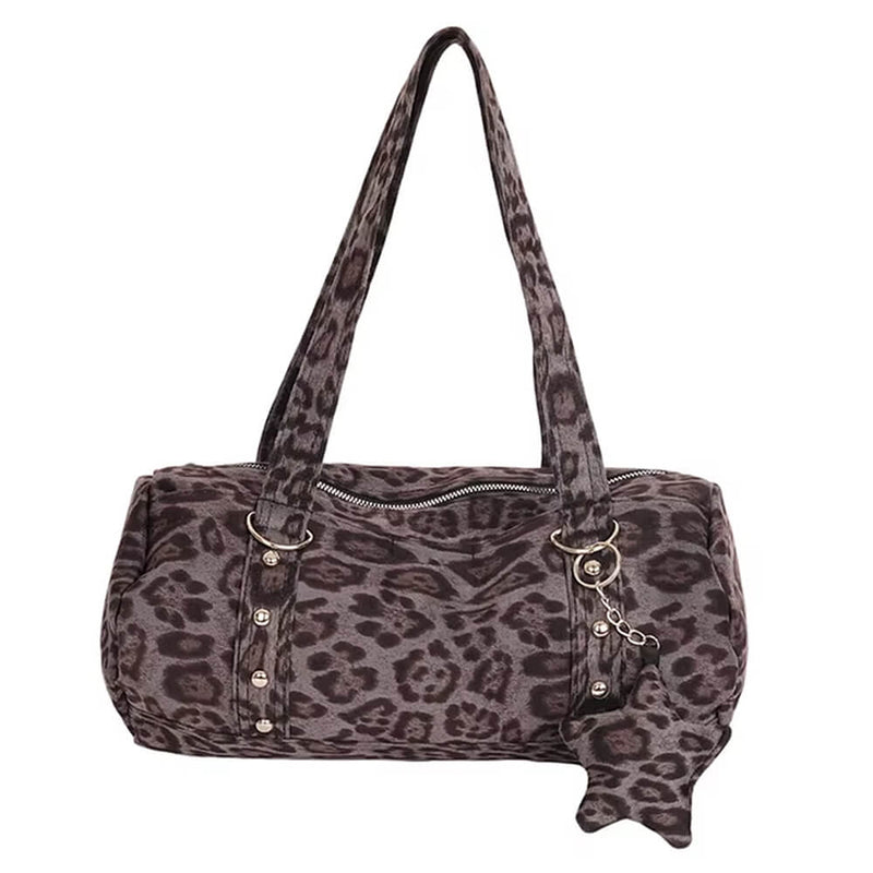 Y2K Leopard Print Bag with Star Charm | BOOGZEL Clothing – Boogzel