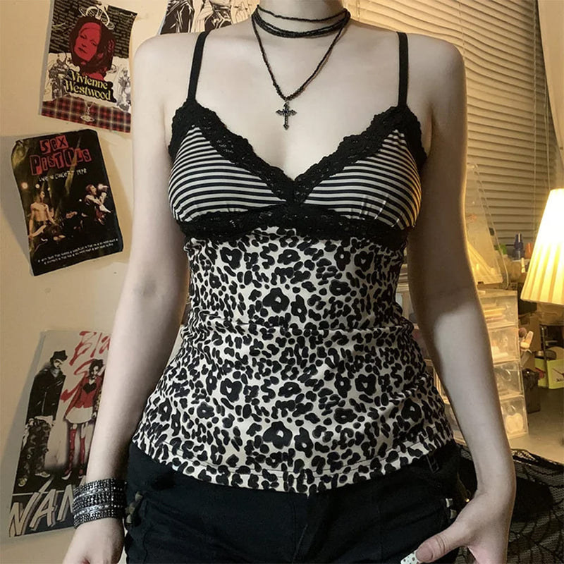 Y2K Leopard Print Tank Top | BOOGZEL CLOTHING – Boogzel Clothing